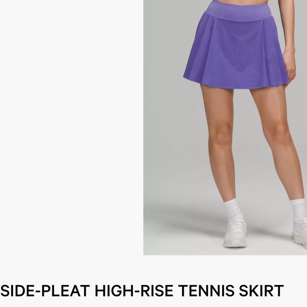 Lululemon Side-Pleat High-Rise Tennis Skirt in Charged Indigo Size 10